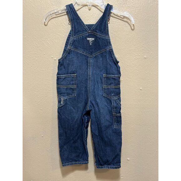 Vintage Style OshKosh B’gosh Denim Overalls Toddler‎ Boys 24M Logo Bib - Picture 4 of 5
